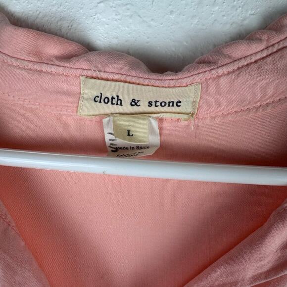 Anthropologie Cloth and Stone Long Sleeve Belted Pink Mini Dress Womens Sz L - Picture 5 of 6